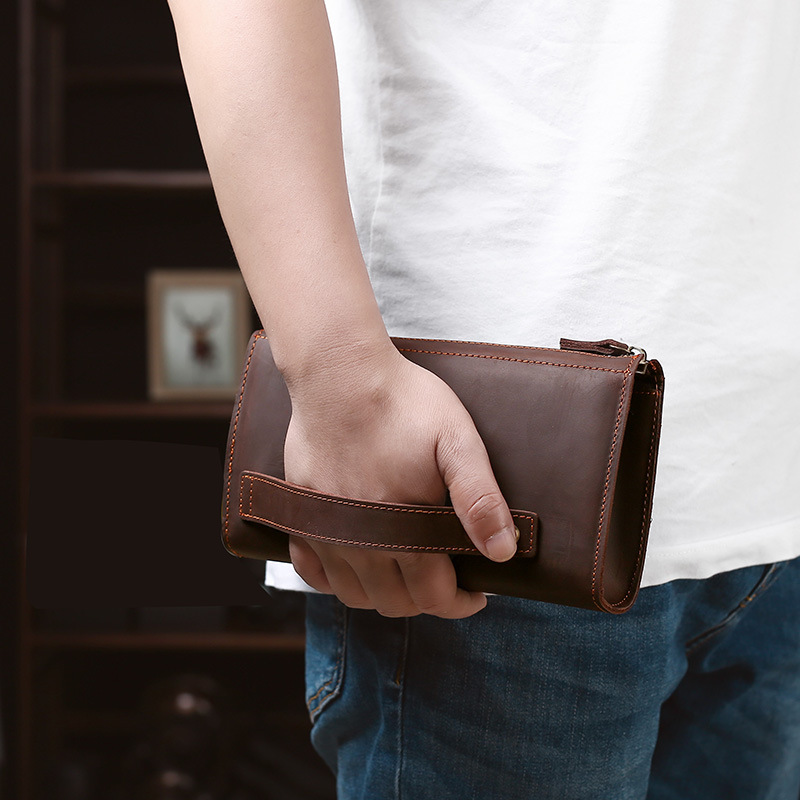 Men's Clutches Long Handbag Bu - Leather Wallet Men ulasan dan harga