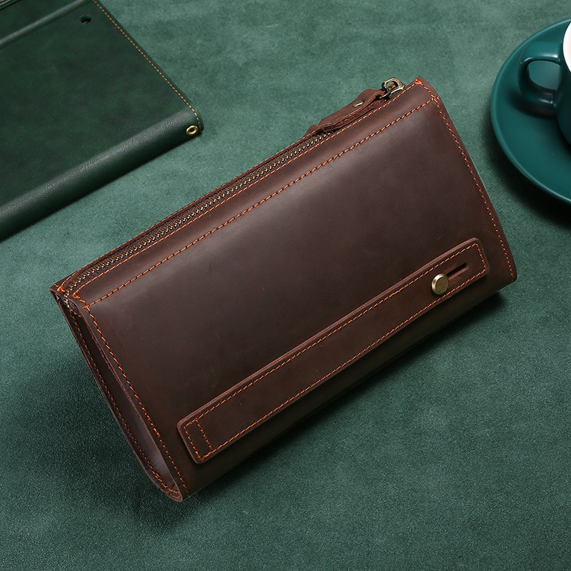 Men's Clutches Long Handbag Bu - Leather Wallet Men ulasan dan harga