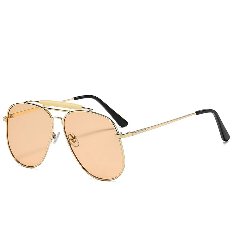 Retro Metal Double Bridge Pilo - Designer Sunglasses ulasan dan harga