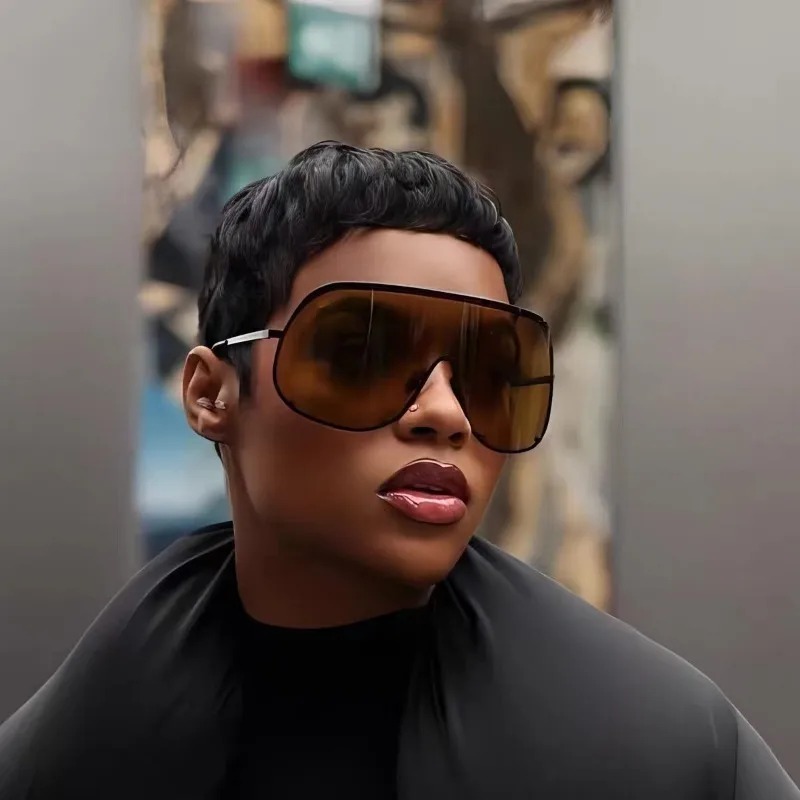 New Lntegrated Oversized Oval  - Sunglasses Uv400 ulasan dan harga